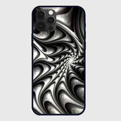 Чехол для iPhone 12 Pro Abstract fractal grey, цвет: 3D-черный