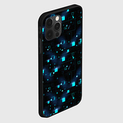 Чехол для iPhone 12 Pro Светящиеся неоновые квадраты, цвет: 3D-черный — фото 2
