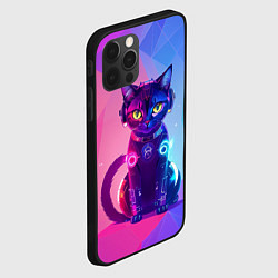 Чехол для iPhone 12 Pro Кибер кошка, цвет: 3D-черный — фото 2