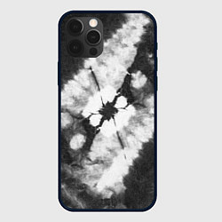 Чехол iPhone 12 Pro Черно-белый тай-дай
