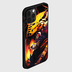 Чехол для iPhone 12 Pro Тигр воин в огне, цвет: 3D-черный — фото 2
