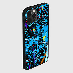 Чехол для iPhone 12 Pro Брызги краски на холсте, цвет: 3D-черный — фото 2