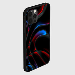 Чехол для iPhone 12 Pro Neon colors drops of liquid, цвет: 3D-черный — фото 2