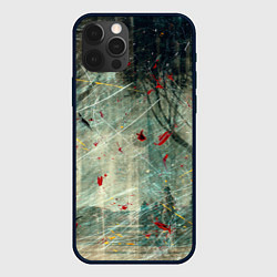 Чехол для iPhone 12 Pro Абстрактные листья, краски и тени, цвет: 3D-черный