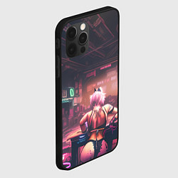 Чехол для iPhone 12 Pro Неоновый бар-девушка сзади, цвет: 3D-черный — фото 2