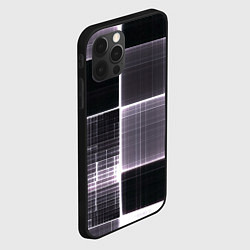 Чехол для iPhone 12 Pro Серое неоновое в клеточку, цвет: 3D-черный — фото 2