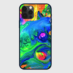 Чехол для iPhone 12 Pro Яркие всплески краски - импрессионизм, цвет: 3D-черный