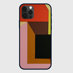 Чехол для iPhone 12 Pro Геометрическое множество разноцветных фигуры, цвет: 3D-черный