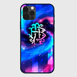 Чехол для iPhone 12 Pro Nickelback неоновый космос, цвет: 3D-черный