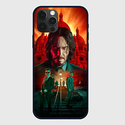 Чехол для iPhone 12 Pro John Wick catholic church Paris, цвет: 3D-черный
