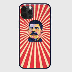 Чехол для iPhone 12 Pro Сталин полигональный, цвет: 3D-черный