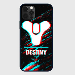 Чехол для iPhone 12 Pro Destiny в стиле glitch и баги графики на темном фо, цвет: 3D-черный