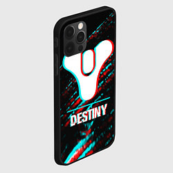 Чехол для iPhone 12 Pro Destiny в стиле glitch и баги графики на темном фо, цвет: 3D-черный — фото 2