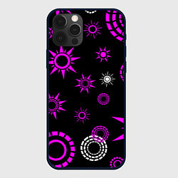 Чехол для iPhone 12 Pro Калейдоскоп круги, цвет: 3D-черный