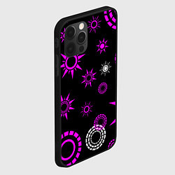 Чехол для iPhone 12 Pro Калейдоскоп круги, цвет: 3D-черный — фото 2