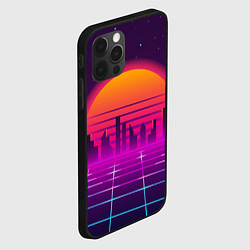 Чехол для iPhone 12 Pro Futuristic Retro City, цвет: 3D-черный — фото 2