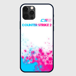 Чехол iPhone 12 Pro Counter Strike 2 neon gradient style: символ сверх