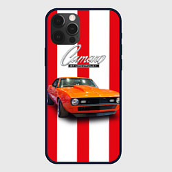 Чехол iPhone 12 Pro Ретро маслкар Chevrolet Camaro SS 1968 года