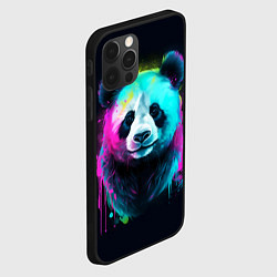 Чехол для iPhone 12 Pro Панда в неоновых красках, цвет: 3D-черный — фото 2