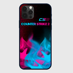 Чехол iPhone 12 Pro Counter Strike 2 - neon gradient: символ сверху