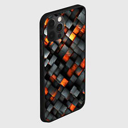 Чехол для iPhone 12 Pro Раскаленные блоки паттерн, цвет: 3D-черный — фото 2