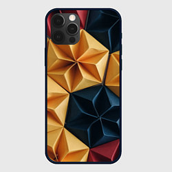 Чехол для iPhone 12 Pro Геометрические ромбические фигуры, цвет: 3D-черный