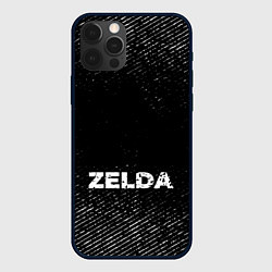 Чехол для iPhone 12 Pro Zelda с потертостями на темном фоне, цвет: 3D-черный
