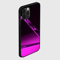 Чехол для iPhone 12 Pro Фиолетовая мрачная геометрическая фигура, цвет: 3D-черный — фото 2