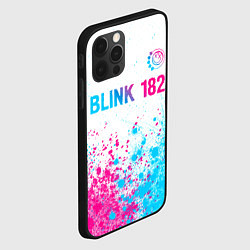 Чехол для iPhone 12 Pro Blink 182 neon gradient style: символ сверху, цвет: 3D-черный — фото 2