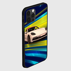 Чехол для iPhone 12 Pro Спорткар Porsche в движении, цвет: 3D-черный — фото 2