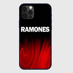Чехол для iPhone 12 Pro Ramones red plasma, цвет: 3D-черный