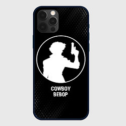 Чехол для iPhone 12 Pro Cowboy Bebop glitch на темном фоне, цвет: 3D-черный