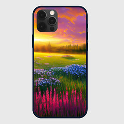 Чехол для iPhone 12 Pro Летний закат, цвет: 3D-черный