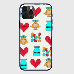 Чехол для iPhone 12 Pro Вакцина, пипюпи и сердце, цвет: 3D-черный