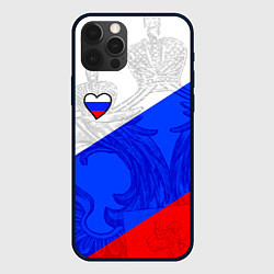 Чехол для iPhone 12 Pro Сердечко - Россия, цвет: 3D-черный