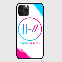 Чехол для iPhone 12 Pro Twenty One Pilots neon gradient style, цвет: 3D-черный