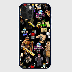 Чехол для iPhone 12 Pro Роблокс и его персонажи, цвет: 3D-черный