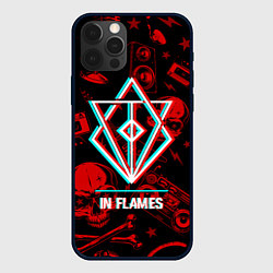 Чехол iPhone 12 Pro In Flames rock glitch