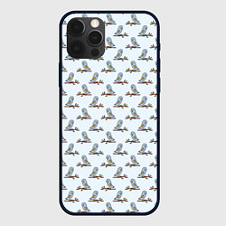 Чехол для iPhone 12 Pro Совушки на ветках, цвет: 3D-черный