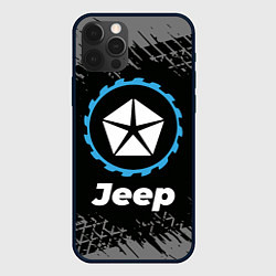 Чехол iPhone 12 Pro Jeep в стиле Top Gear со следами шин на фоне
