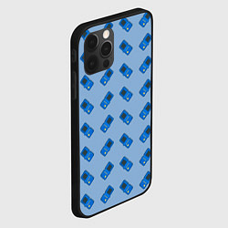 Чехол для iPhone 12 Pro Синяя консоль тетрис, цвет: 3D-черный — фото 2