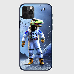 Чехол для iPhone 12 Pro Тираннозавр-космонавт, цвет: 3D-черный
