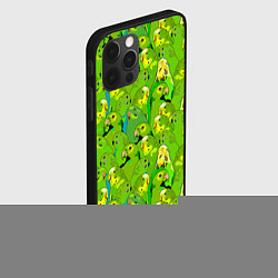 Чехол для iPhone 12 Pro Зеленые волнистые попугайчики, цвет: 3D-черный — фото 2