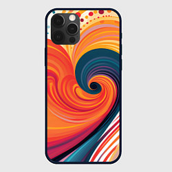 Чехол для iPhone 12 Pro Вихрь цвета, цвет: 3D-черный