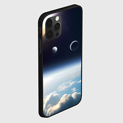 Чехол для iPhone 12 Pro Космос и планета Сатурн, цвет: 3D-черный — фото 2