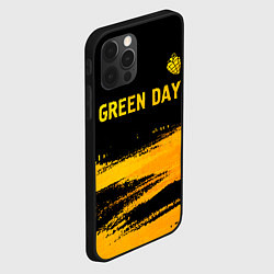 Чехол для iPhone 12 Pro Green Day - gold gradient: символ сверху, цвет: 3D-черный — фото 2