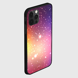 Чехол для iPhone 12 Pro Желто фиолетовое свечение и звезды, цвет: 3D-черный — фото 2