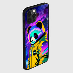 Чехол для iPhone 12 Pro Панда-космонавт в космосе - неон, цвет: 3D-черный — фото 2