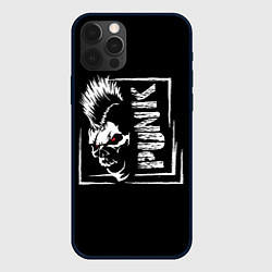 Чехол для iPhone 12 Pro Панк - череп с ирокезом, цвет: 3D-черный
