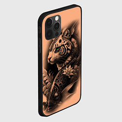 Чехол для iPhone 12 Pro Экзотический кот и рыба, цвет: 3D-черный — фото 2